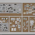 Cork Board Wall Decor with Various Photos Notes and Cards on