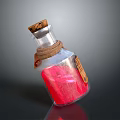 Decorative Glass Bottle With Cork Stopper Red Powder And Leather Tag