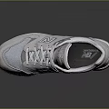 New Balance Retro Style Light Gray Sneakers With White Laces And Green White Sole