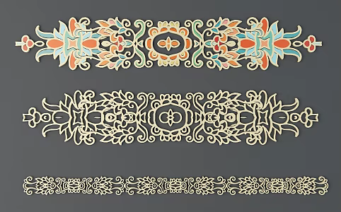 European-style Metal Carved European-style Border European-style Lace European-style Pattern European-style Element Waist Line Pattern 3d model