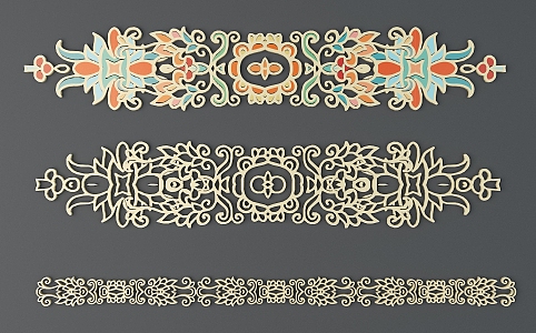 European-style Metal Carved European-style Border European-style Lace European-style Pattern European-style Element Waist Line Pattern 3d model