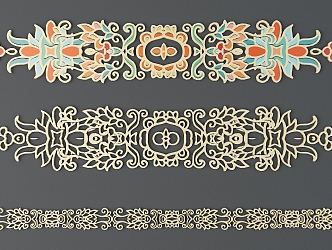 European-style Metal Carved European-style Border European-style Lace European-style Pattern European-style Element Waist Line Pattern 3d model