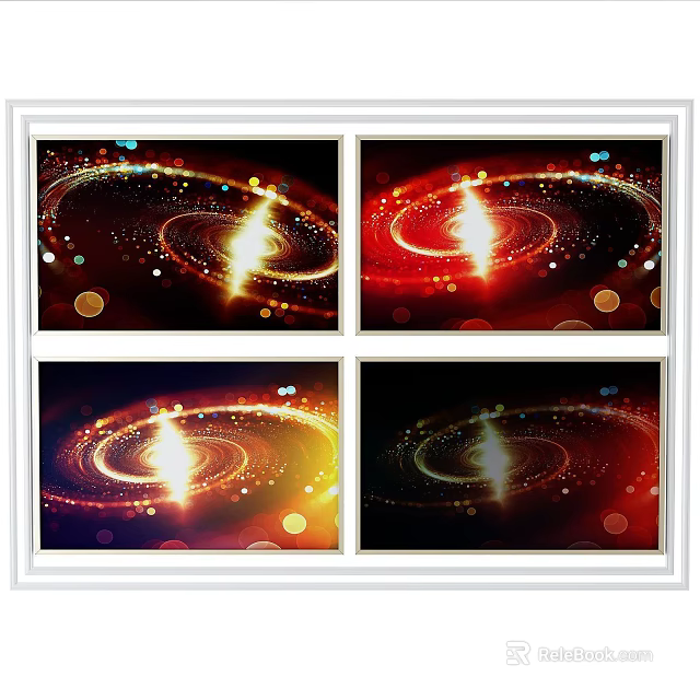 Technology Exhibition Hall Featuring Immersive Spiral Light Effects With Dynamic Colorful Halos 3d model 