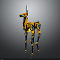 Mechanical Deer Creature Character With Yellow Blue Body And Long Legs Design