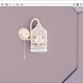 Elegant Golden Carved Wall Lamp With Crystal Decoration On Patterned Wall