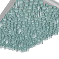 Contemporary Transparent Acrylic Cylindrical Tube Ceiling With Layered Geometric Lighting Arrangement