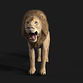 Realistic Roaring Lion 3D Model With Detailed Mane And Open Mouth