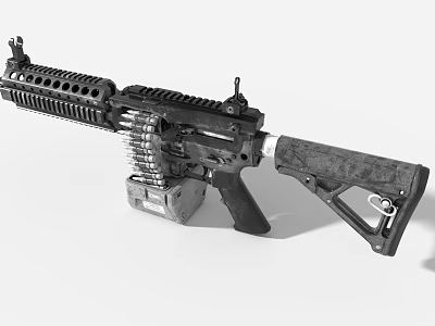 Game and Movie Characters Armed with Tactical Military Style Firearm Weapon 3d model