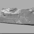 Snow Covered Mountainous Terrain With Steep Cliffs And Undulating Surface Details 3d model
