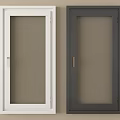 Modern Casement Windows With White And Dark Gray Frames Single Panel Design 3d model