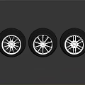 High Quality Car Tires With Black And Silver Rims And Tread Patterns