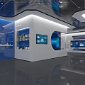 Technology Enterprise Exhibition Hall Slide Screen Display Desk Honor Wall LED Splicing Large Screen 3d model