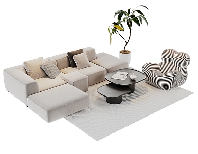 Modern Sofa Coffee Table Combination Sofa Coffee Table 3d model