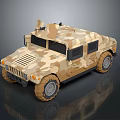 Functional Military Off Road Vehicle With Camouflage Exterior And Roof Equipment