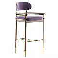 Modern Elegant Bar Stools With Metal Frame And Colorful Upholstered Seats