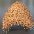 Natural Dried Grass Haystack With Brown Yellow Color And Cone Shape