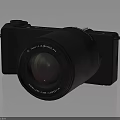 Professional Digital Camera Electronic Device With Black Body And Detachable Lens 3d model