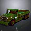 Green Military Style Flatbed Truck With White Stars And AMC Logo
