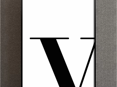Modern Minimalist Black And White Graphic Design With Letter V Frame 3d model