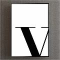 Modern Minimalist Black And White Graphic Design With Letter V Frame