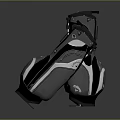 Stylish Golf Bag Design With Black Gray And White Color Strap Compartments And Durable Material