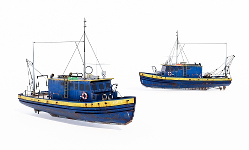 Old fishing boat 3d model