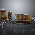 Military Bomb Weapons Featuring Tripod Stand Leather Wrapping And Metal Parts
