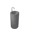 Cylindrical Concrete Washbasin With Metal Faucet Minimalist Design For Modern Bathroom