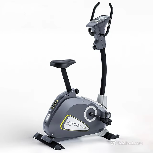 AXOS Stationary Exercise Bike With Digital Display Comfortable Seat And Handlebars 3d model 