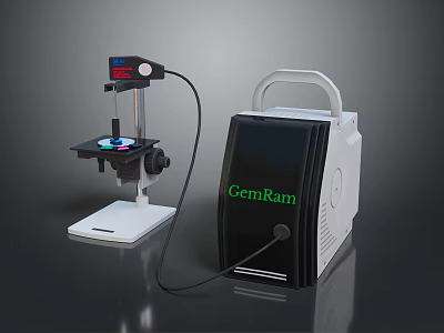 GemRam Advanced Medical Microscope And Scientific Laboratory Equipment Device Setup 3d model