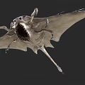 Prehistoric Flying Animal With Large Wings Long Tail And Sharp Claws