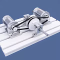 Mechanical Belt Drive System With Dual Motors And Metal Linear Slide 3d model