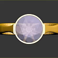 Elegant Golden Ring With Pink Gemstone And Shiny Band Design