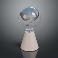 Modern Decorative Transparent Sphere With Spiral Structure And White Conical Base 3d model
