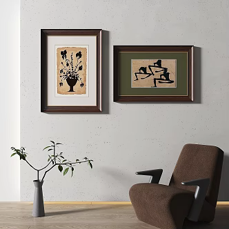 Jane European retro decorative painting 3d model