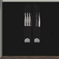 Modern Black Wardrobe Interior With Full Length Mirror And Drawers 3d model