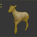 Light pink sheep standing on dark background with smooth fur and realistic posture