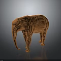 Orange Home Decor Furniture Elephant Model With Detailed Muscle Structure Design
