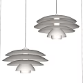 Elegant Modern White Multi layer Pendant Lights With Soft Lighting For Interior 3d model