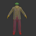 Headless Man in Pinstripe Suit Vest Tie and Hat on White Background