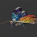 Colorful Artistic Butterfly With Vibrant Multicolored Wings And Decorative Pattern Design