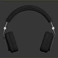 Sleek Black Over Ear Headphones With Leather Headband And Glossy Surface