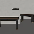 Sleek Modern Sofa Bench With Dark Wood Surface And Metal Legs Design Style