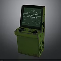 Green Vintage Arcade Machine With Screen Showing High Score And Control Buttons
