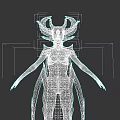 Game Fantasy Character with Red Skin Horned Head and Armored Body Design