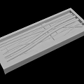 White Rectangular Decorative Tray with Intricate Cross Line Grooves Design