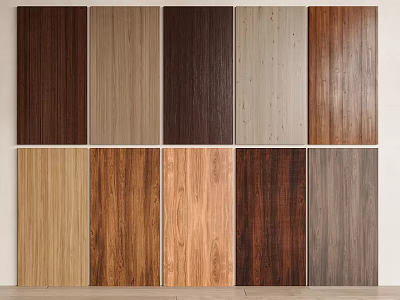 Wood Wall Panels With Various Colors And Different Textures Samples 3d model