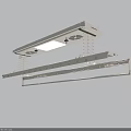 Extendable Ceiling Mounted Clothes Hanger With Metal Rods LED Lighting And Drying Racks 3d model