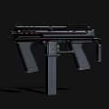 Black Tactical Submachine Gun With Magazine Grip And Rail Design Features 3d model