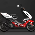 Yamaha White and Red Scooter Motorcycle with Modern Stylish Design